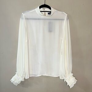 NWT ModCloth Mockneck Long Sleeve Blouse Size Large